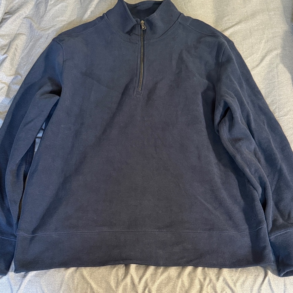 Banana Republic Men's Navy Quarter-Zip Sweater